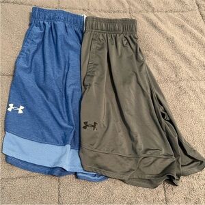 Two Pairs of Mens UA Training Stretch Shorts